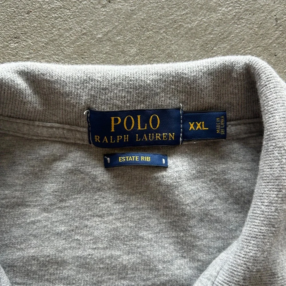 Polo Ralph Lauren Full Zip Sweater Mens XXL Gray Estate Rib Pony Logo Jacket
